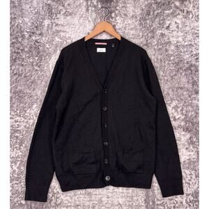 Apolis Global Citizen Cardigan Medium Mens Black Alpaca Sweater